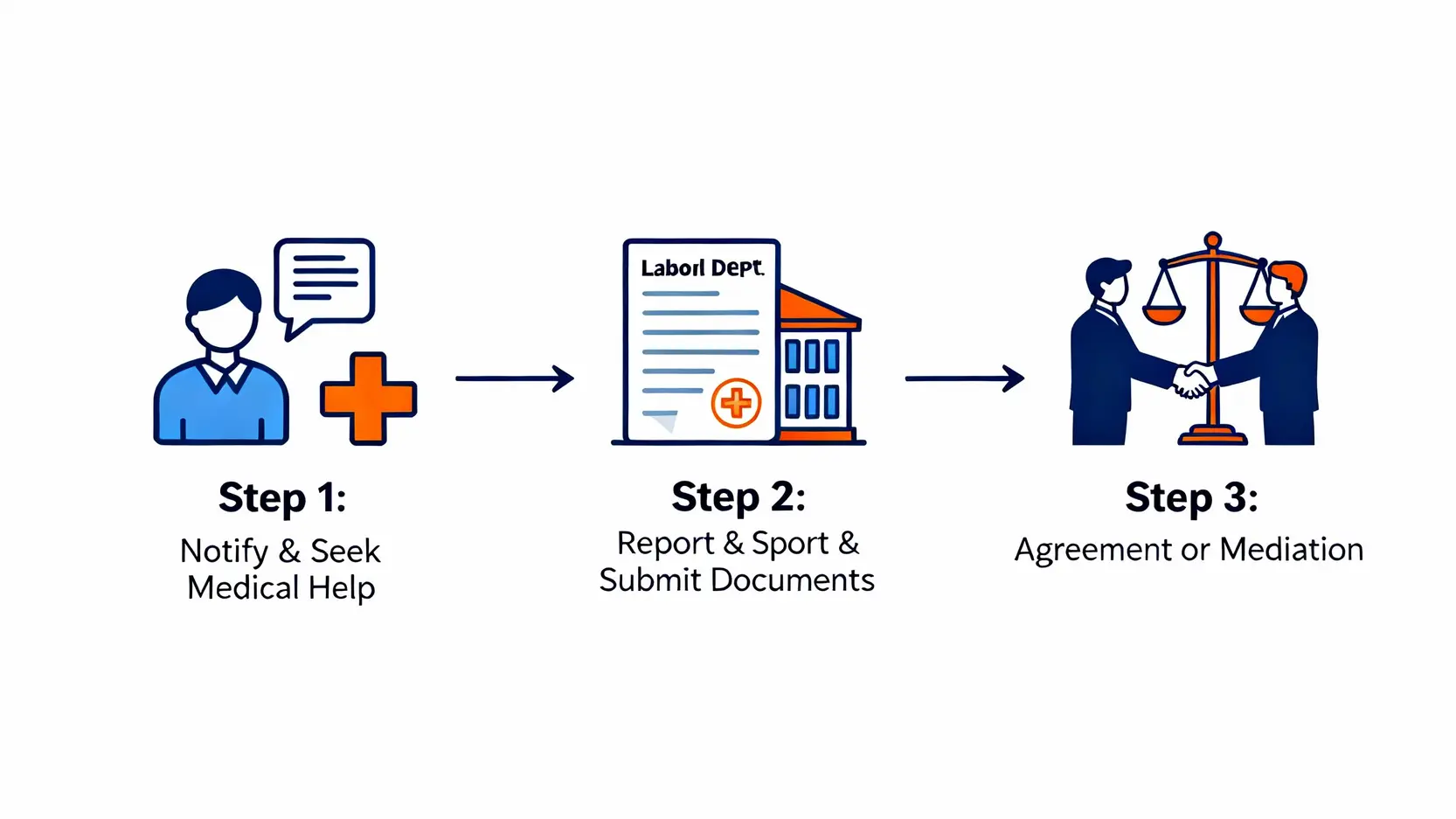 【工傷賠償計算】五分四糧點計?律師詳解工傷病假錢、永久傷殘計法 5 香港工傷賠償申請三步驟流程圖