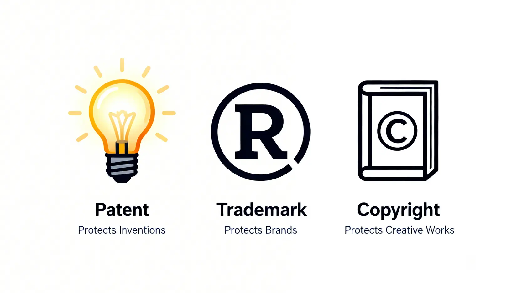 【香港專利申請懶人包】一文看清發明專利申請流程、費用及成功關鍵 5 知識產權三大類型比較:專利保護發明,商標保護品牌,版權保護原創作品。