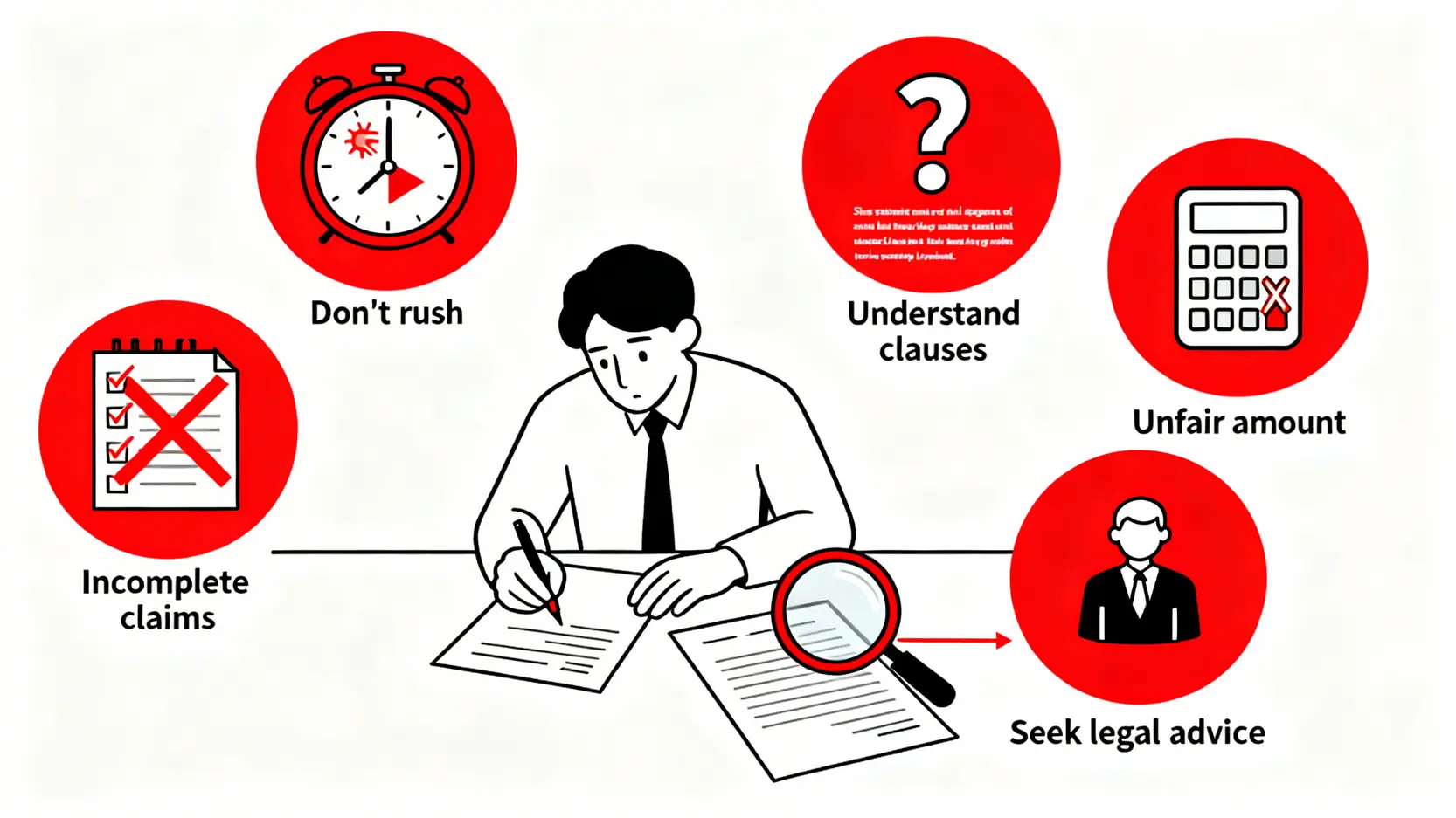 【賠償協議書範本香港】律師詳解和解協議效力、工傷簽署5大注意事項 5 簽署和解協議書前需要注意的五個警示標誌,提醒讀者避免常見陷阱。